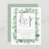 Budget Eucalyptus Lijst Wedding RSVP (Voorkant / Achterkant)