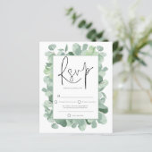Budget Eucalyptus Lijst Wedding RSVP (Staand voorkant)