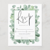 Budget Eucalyptus Lijst Wedding RSVP (Voorkant)