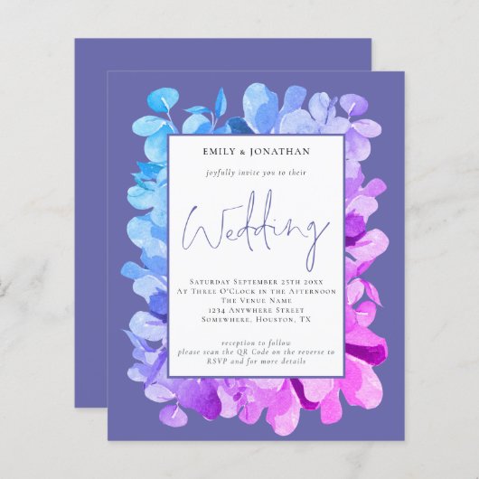 Budget Eucalyptus Lila QR Code Weddenschap (Voorkant / Achterkant)