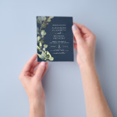 Budget Eucalyptus Marine Blauw Groen Huwelijk Flyer (Hand)