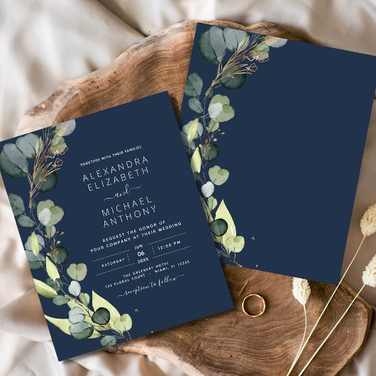 Budget Eucalyptus Marine Blauw Groen Huwelijk Flyer