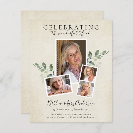 BUDGET Eucalyptus Memorial Service (Voorkant / Achterkant)