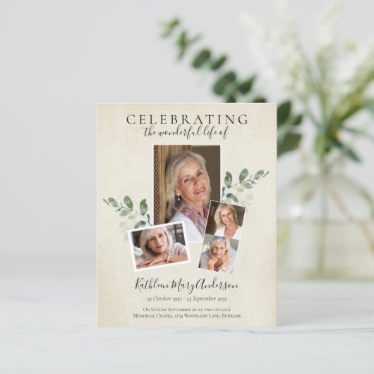 BUDGET Eucalyptus Memorial Service (Staand voorkant)