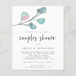 Budget Eucalyptus Moderne Couples Shower Uitnodigi