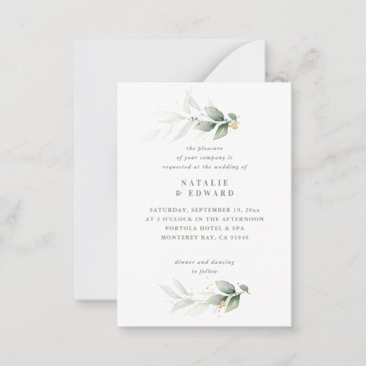 budget Eucalyptus moderne minimale elegante bruilo Notitiekaartje (Voorkant)