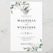 Budget Eucalyptus Monogram QR Weddenschap (Voorkant)