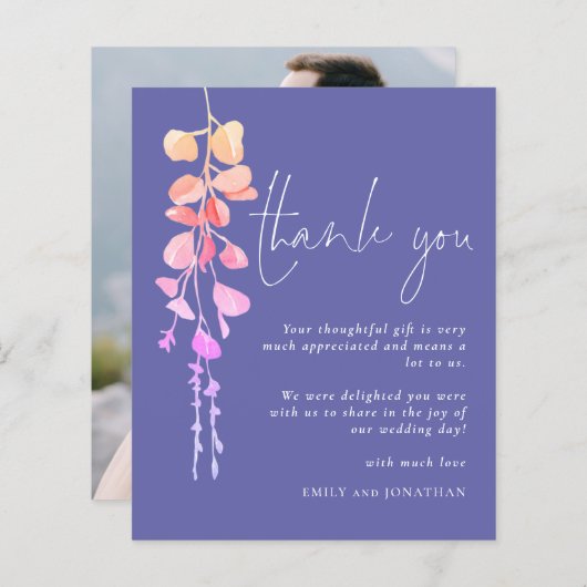 Budget Eucalyptus Periwinkle Foto Dank u (Voorkant / Achterkant)