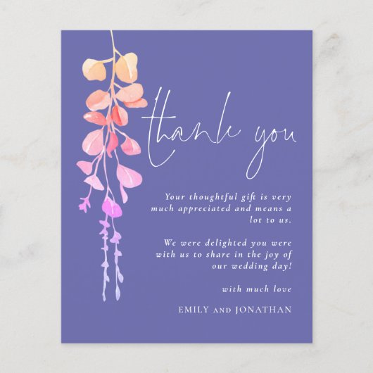 Budget Eucalyptus Periwinkle Foto Dank u (Voorkant)