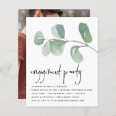 Budget Eucalyptus Photo Engagement Party nodigt ui (Voorkant / Achterkant)