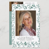 BUDGET Eucalyptus Photo Memorial Service Programme (Voorkant / Achterkant)