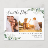 Budget Eucalyptus Photo Weddenschap Save the Date (Voorkant)