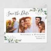 Budget Eucalyptus Photo Weddenschap Save the Date (Voorkant)