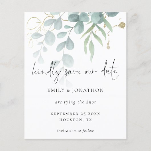 Budget Eucalyptus Powder Blue Gold sparen de datum (Voorkant)