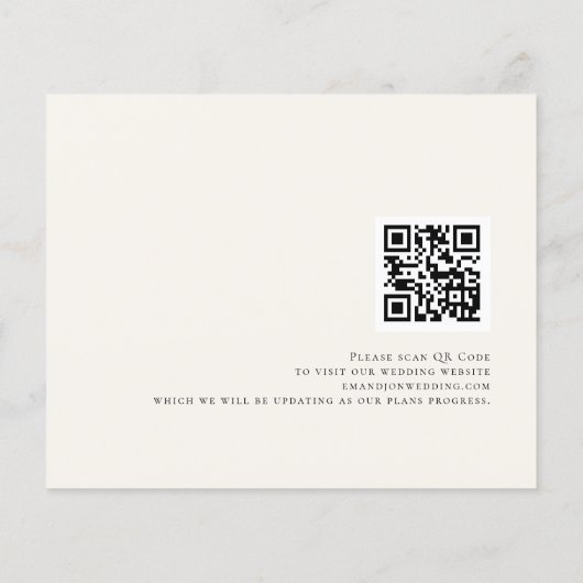 Budget Eucalyptus QR Code Cream Save the Date (Achterkant)
