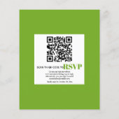 BUDGET eucalyptus QR code groene trouwuitnodiging (Achterkant)