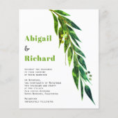 BUDGET eucalyptus QR code groene trouwuitnodiging (Voorkant)