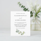 Budget Eucalyptus QR Code Huwelijksuitnodiging (Staand voorkant)