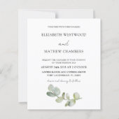 Budget Eucalyptus QR Code Huwelijksuitnodiging (Voorkant)