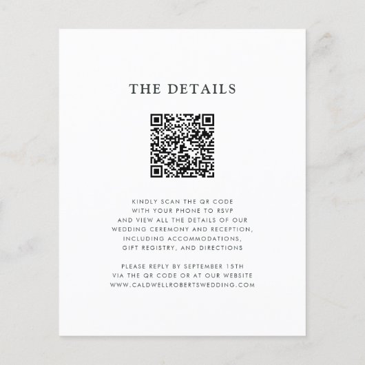 Budget Eucalyptus QR Code Monogram Bruiloft Uitnod (Achterkant)