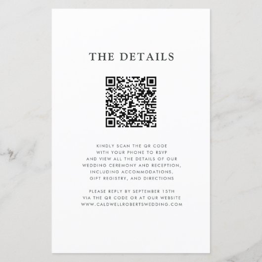 Budget Eucalyptus QR Code Monogram Bruiloft Uitnod (Achterkant)