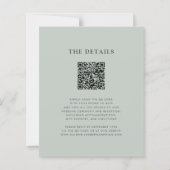 Budget Eucalyptus QR Code Monogram Bruiloft Uitnod (Achterkant)