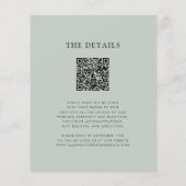Budget Eucalyptus QR Code Monogram Bruiloft Uitnod (Achterkant)