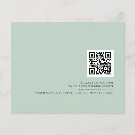 Budget Eucalyptus QR Code Sage Ivory behalve datum (Achterkant)