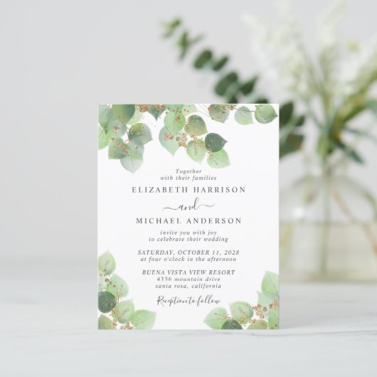 Budget Eucalyptus QR Code Weddenschap (Staand voorkant)