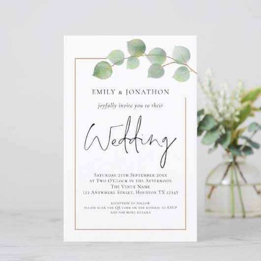 BUDGET Eucalyptus QR Code Weddenschap (Staand voorkant)