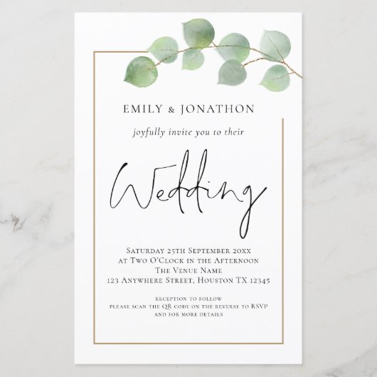 BUDGET Eucalyptus QR Code Weddenschap (Voorkant)