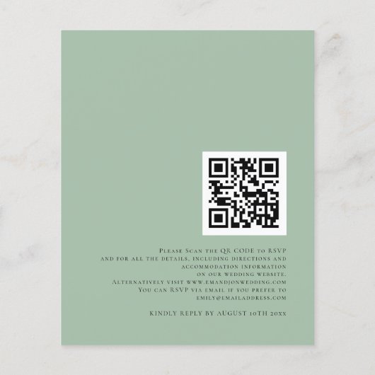 Budget Eucalyptus QR Code Weddenschap (Achterkant)