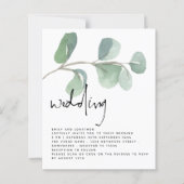 BUDGET Eucalyptus QR Code Weddenschap uitnodigen (Voorkant)