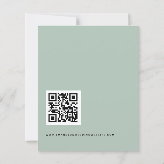 BUDGET Eucalyptus QR-codescript bruiloft RSVP (Achterkant)