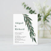 BUDGET eucalyptus, QR RSVP trouwuitnodiging (Staand voorkant)