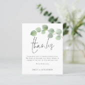 BUDGET Eucalyptus Quote Weddenschap 3 Foto Bedankt (Staand voorkant)