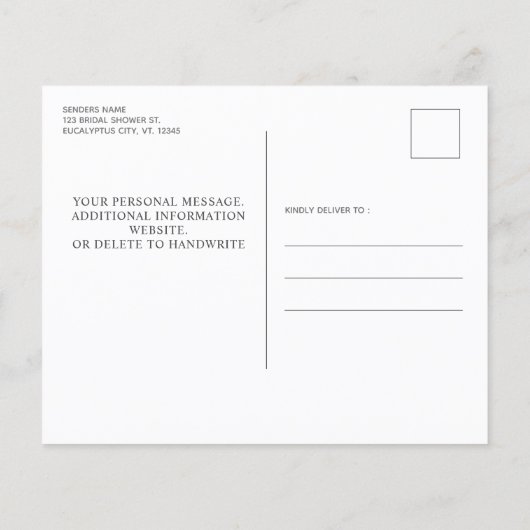 Budget Eucalyptus Rustic Photo Save the Date (Achterkant)