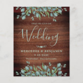 Budget Eucalyptus Rustic QR Code Weddenschap Uitno (Voorkant)