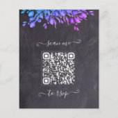 Budget Eucalyptus Rustic Slate QR Code Weddenschap (Achterkant)