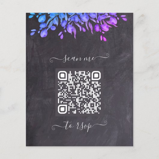Budget Eucalyptus Rustic Slate QR Code Weddenschap (Achterkant)