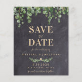 Budget Eucalyptus Rustic Wedding Save the Date (Voorkant)