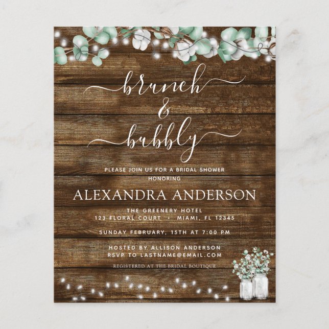 Budget Eucalyptus Rustieke Houten Brunch & Mousser (Voorkant)