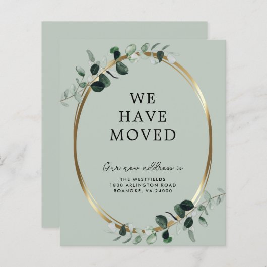 Budget Eucalyptus Sage - Aankondiging nieuw adres (Voorkant / Achterkant)