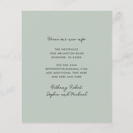 Budget Eucalyptus Sage - Aankondiging nieuw adres (Achterkant)