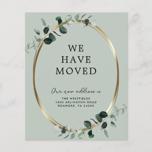 Budget Eucalyptus Sage - Aankondiging nieuw adres (Voorkant)