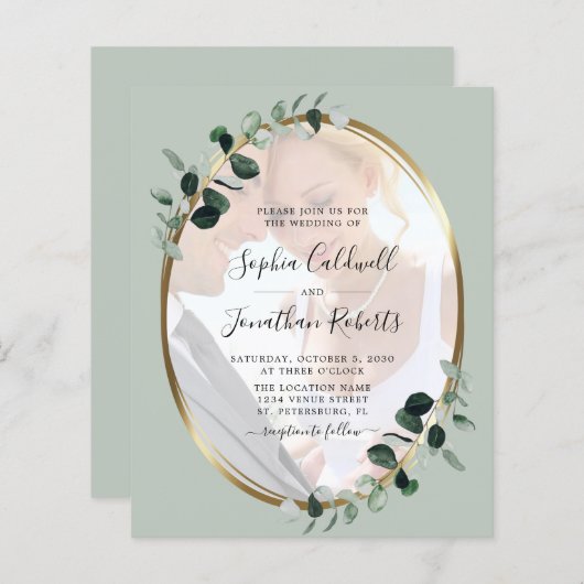 Budget Eucalyptus Sage Foto Weddenschap (Voorkant / Achterkant)