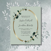 Budget Eucalyptus Sage Gold Foil Weduwen Uitnodigi