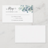 BUDGET Eucalyptus Sage Green RSVP Lente Huwelijk Notitiekaartje (Voorkant / Achterkant)