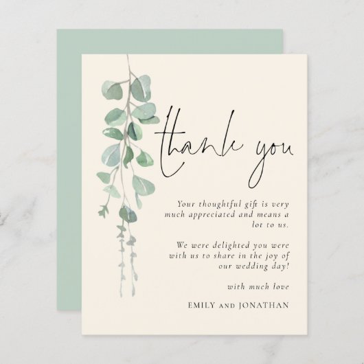 Budget Eucalyptus Sage Ivory Hartelijk dank (Voorkant / Achterkant)