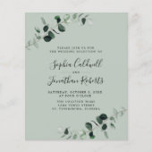 Budget Eucalyptus Sage Wedding Reception nodigt ui (Voorkant)